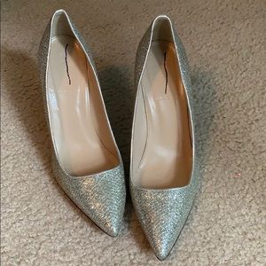 J Crew Silver heels size 9.5